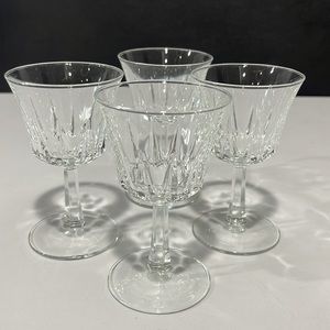 Vintage Arcoroc France crystal wine cordial glasses regency star set of 4